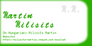 martin milisits business card